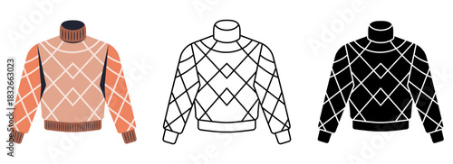 Soft winter sweater isolated vector illustration