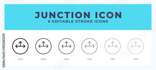 Junction vector icon. With different stroke vector illustration.