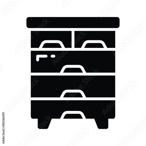 Creatively crafted amazing glyph style icon of filing cabinet