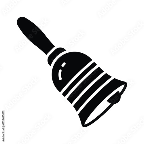 Classic ringing school bell glyph style vector, ready to use icon