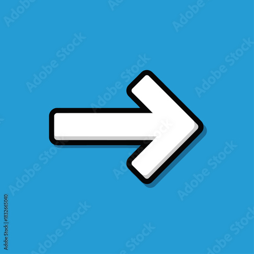 Blue glossy arrow icon vector illustration for web and design usage