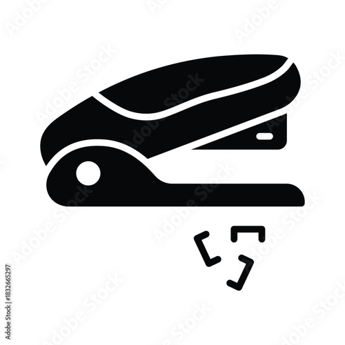 Get this amazing glyph icon of stapler, trendy vector design