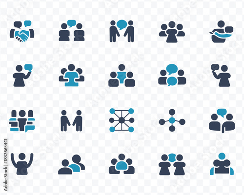 Human interaction icon set