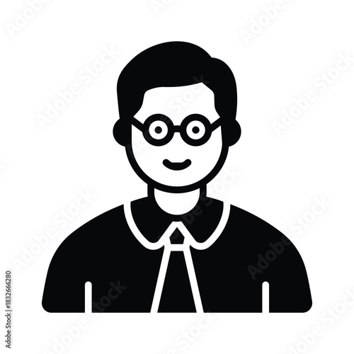glyph icon of teacher portrait, premium vector design