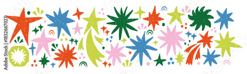 Hand draw doodle stars illustration.