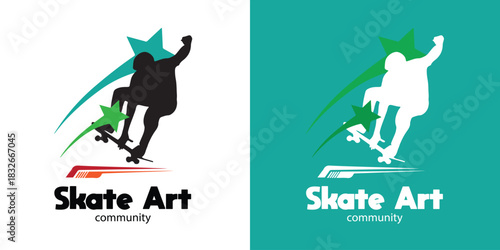 Creative Skateboard Logo Vector for Urban Sports Team