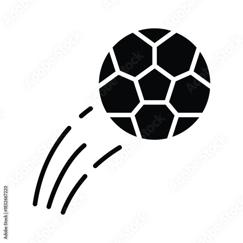 glyph icon of football symbolizing school sports, teamwork, and physical activity