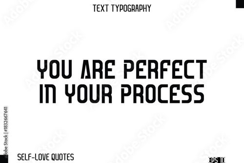 You Are Perfect In Your Process     -Self-Love Modern Bold Typography Text Quote Vector Design