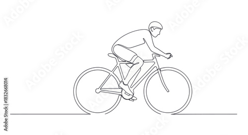 Minimalist Line Drawing of a Person Riding a Bicycle Demonstrating Simplicity and Motion