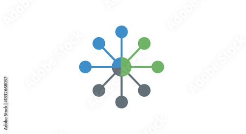 Abstract molecular diagram illustrating interconnected nodes with vibrant color palette
