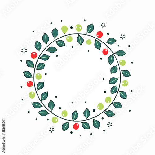 ポインセチア花のクリスマス用ベクター素材