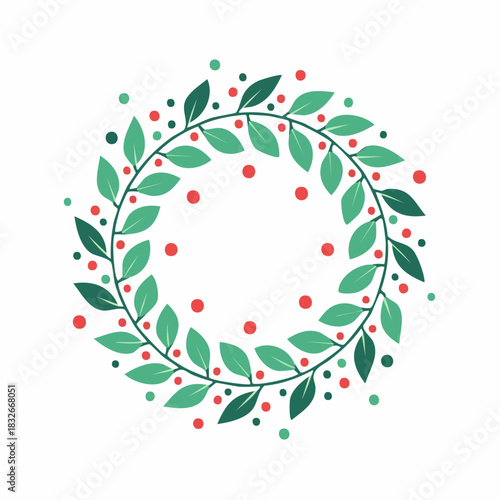 ポインセチア花のクリスマス用ベクター素材