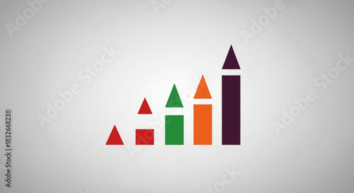 Colorful bar chart representation with height variation symbolizing progress or growth