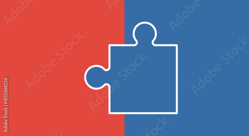 Minimalist two-tone puzzle piece icon symbolizing critical thinking and problem-solving