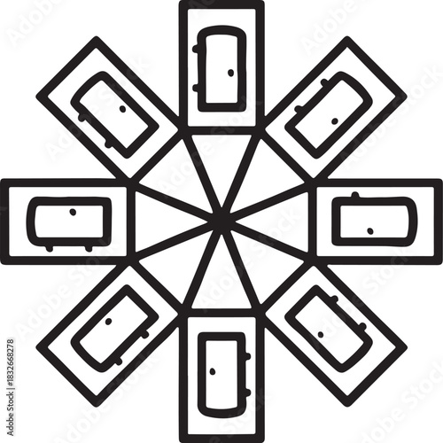 Kiln Door Outline Starburst Mandala eps.eps