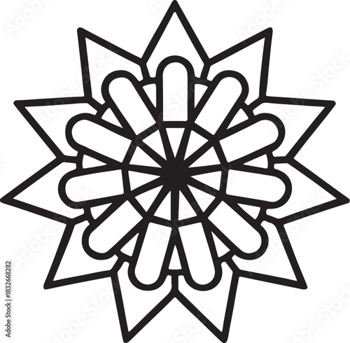 Kiln Door Outline Starburst Mandala.eps