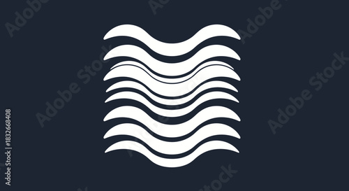 Abstract pattern featuring overlapping curved lines engaged in rhythmic synchronization on a dark