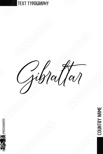 Gibraltar   -Country Name Stylish Cursive Typography Text Vector Design