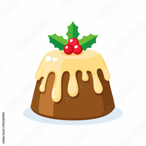 クリスマスプディングの食品ベクター素材