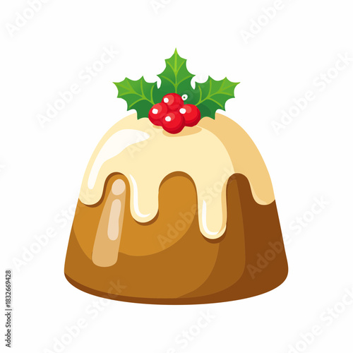 クリスマスプディングの食品ベクター素材
