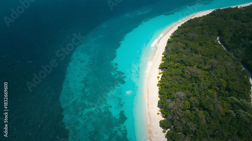 Fototapeta Naklejka Na Ścianę i Meble -  aerial view of tropical island