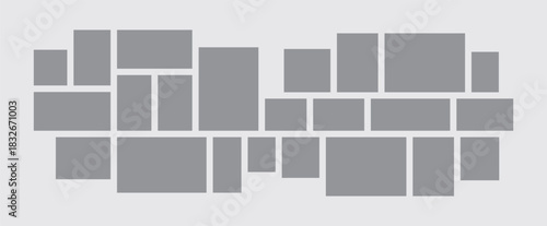 Pictures or photos frame collage comics page grid layout abstract photo frames and digital photo wall template
