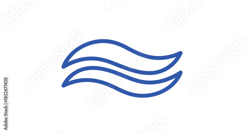 Wallpaper Mural Abstract Minimalist Blue Wave Icon with Smooth Flowing Lines for Modern Design Torontodigital.ca