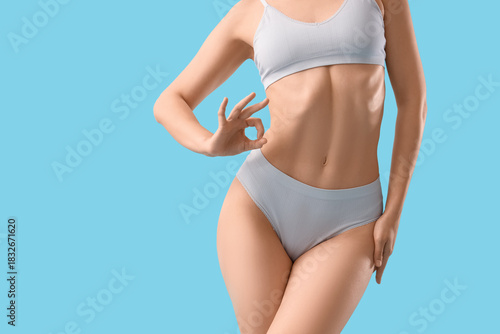 Young woman in underwear sh...