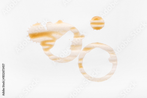 Coffee cup rings on white b...