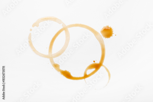 Coffee cup rings on white b...
