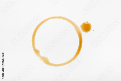 Coffee cup ring on white ba...