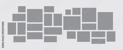 Picture abstract photo frames and digital photo wall template