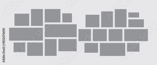 Picture abstract photo frames and digital photo wall template