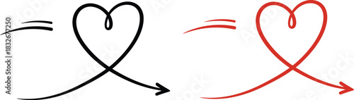 Heart shaped arrow design elements vector illustration for backgrounds websites