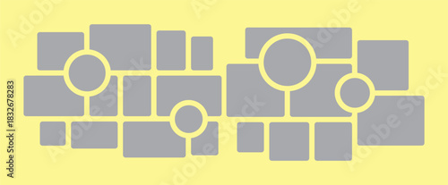 Pictures or photos frame collage. comics page grid layout abstract photo frames and digital photo wall template
