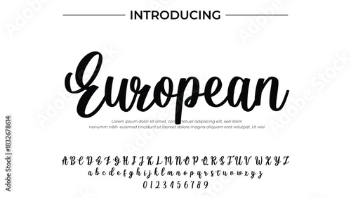 European - Elegant Script Font for Smooth Handwritten Design and Creative Typography