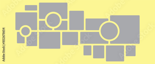 Pictures or photos frame collage. comics page grid layout abstract photo frames and digital photo wall template

