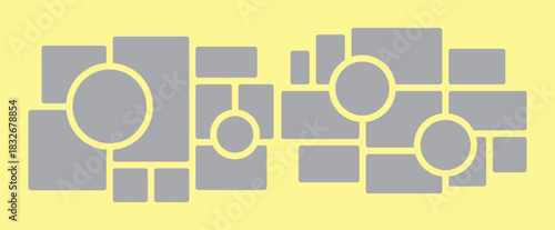Pictures or photos frame collage. comics page grid layout abstract photo frames and digital photo wall template

