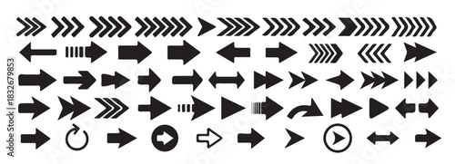 Arrow vector icon set, collection of modern cursor arrows for web and app design. black arrows vector set