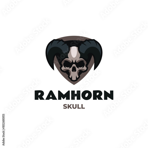 Mascot Horn Skull Logo Design