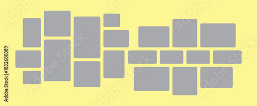 Pictures or photos frame collage. comics page grid layout abstract photo frames and digital photo wall template
