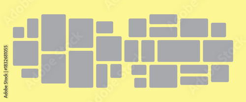 Pictures or photos frame collage. comics page grid layout abstract photo frames and digital photo wall template
