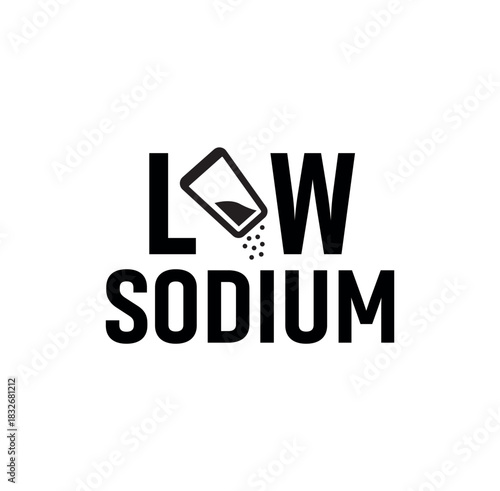low sodium icon on white background