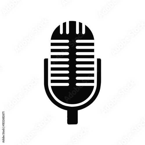 microphone studio mic symbol vector for audio production