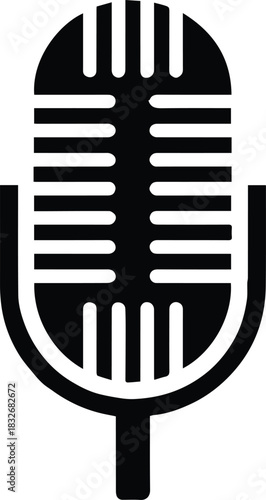 microphone retro icon for radio podcasting and voiceover