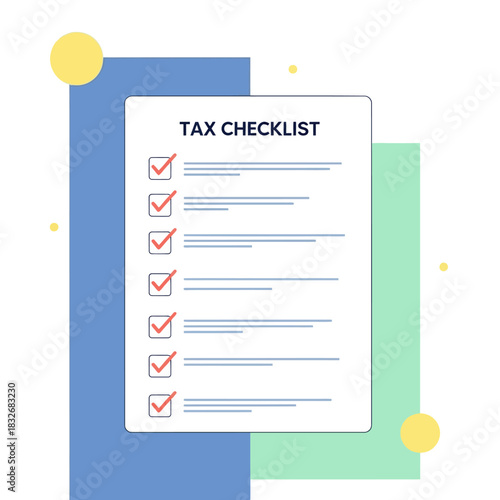 Tax Checklist Document with Checked Boxes for Financial Planning.