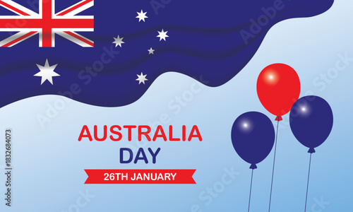 Gradient background for happy Australia day vector illustration.
