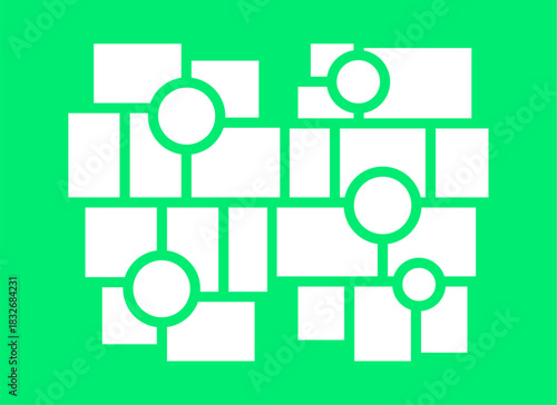 Pictures or photos frame collage, page grid layout abstract photo frames and digital photo wall template
