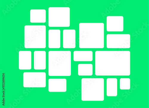 Pictures or photos frame collage, page grid layout abstract photo frames and digital photo wall template
