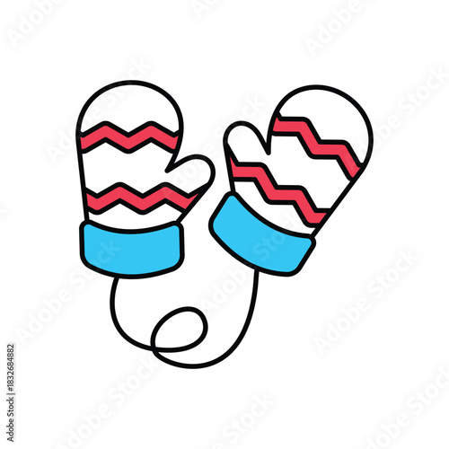 Winter Mitten icon clean and modern vector illustration